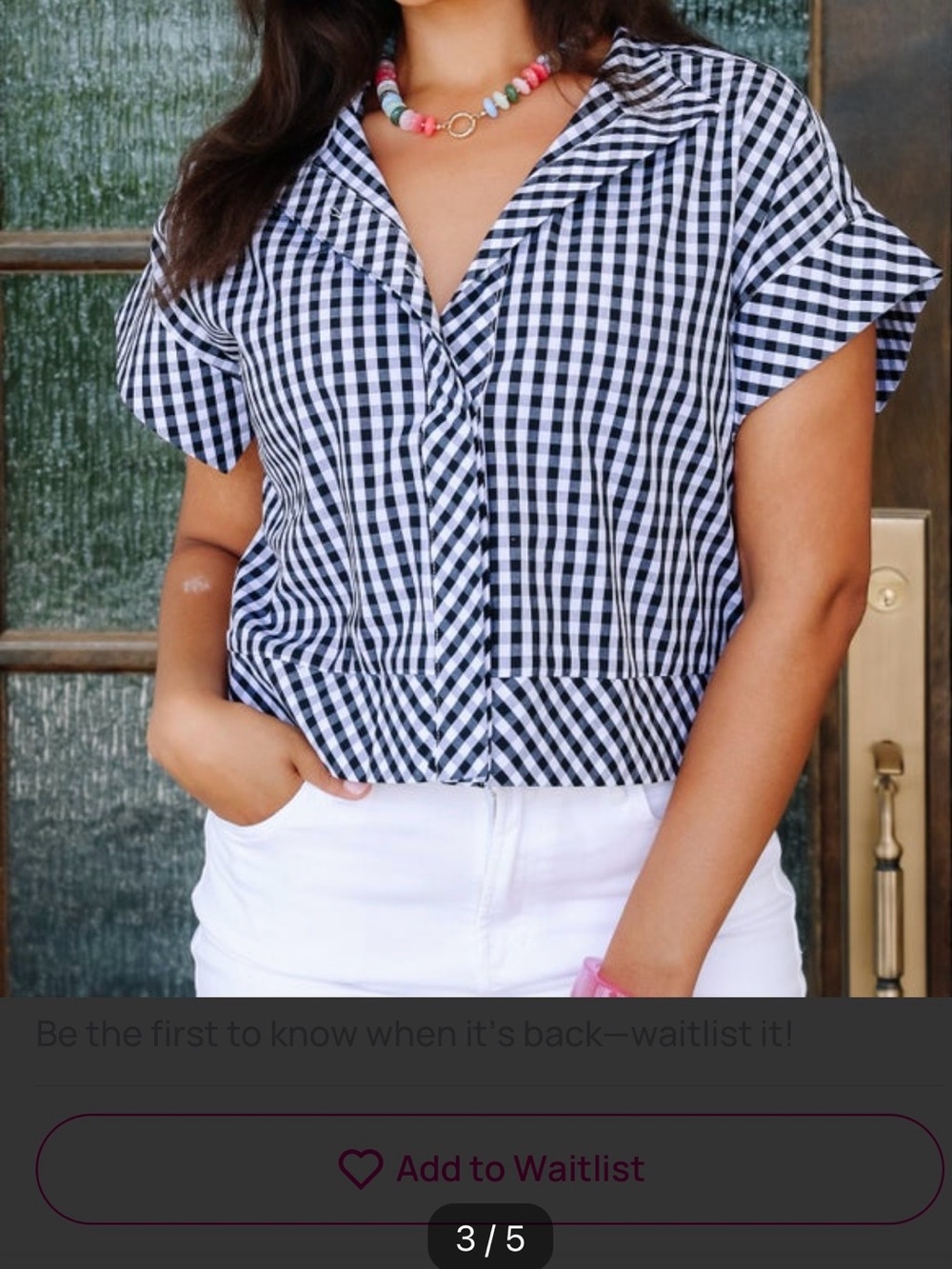 Black gingham top